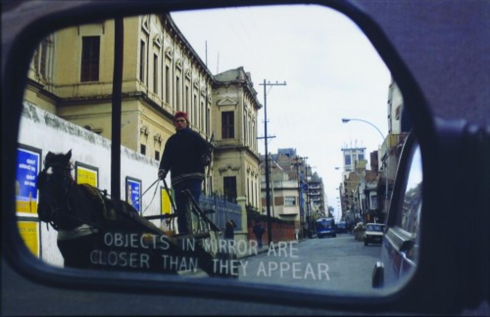 Objects in mirror are closer than they appear