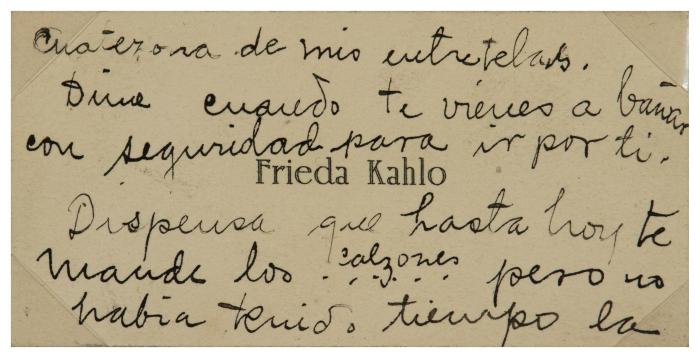 Tarjeta de visita, del Archivo Raquel Tibol