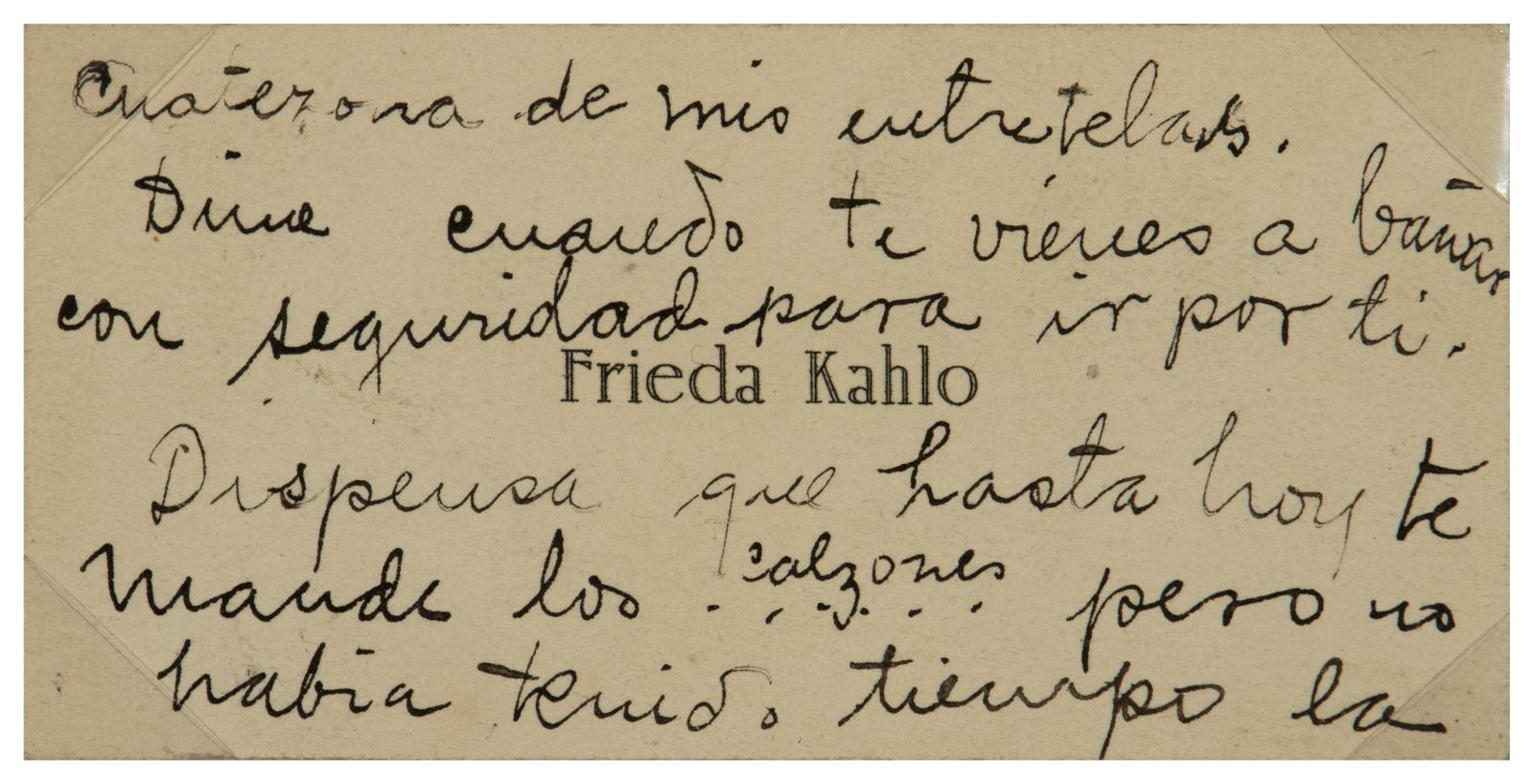 Tarjeta de visita, del Archivo Raquel Tibol