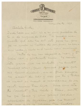 Carta a Isabel Campos, del Archivo Raquel Tibol
