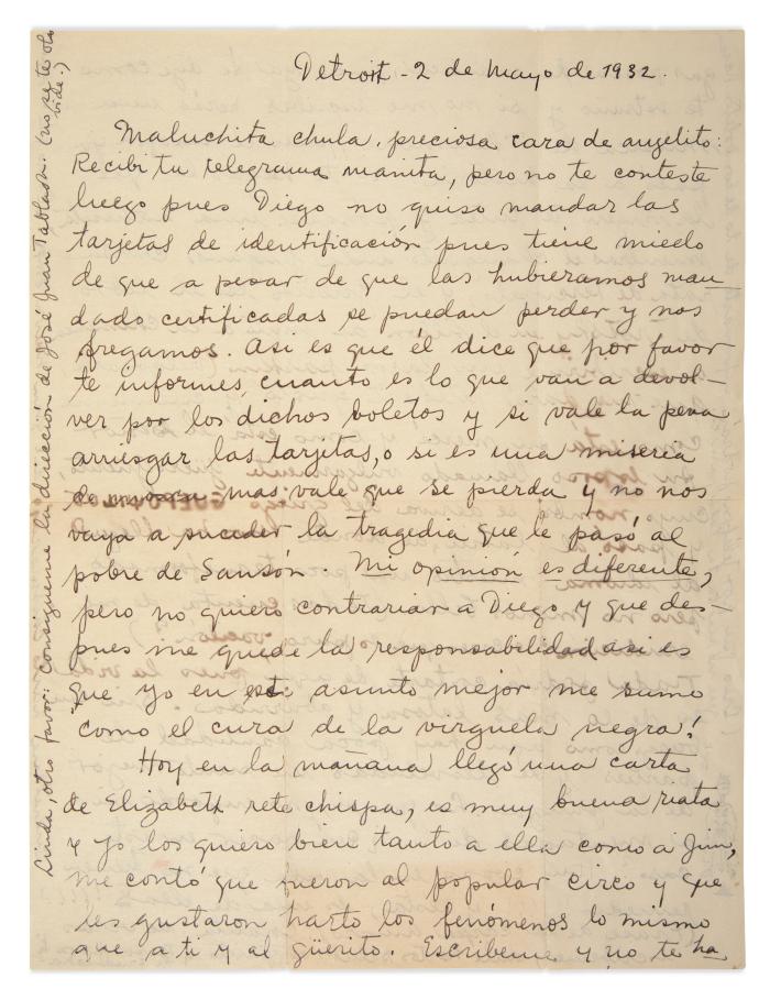 Carta a Malu Cabrera de Block