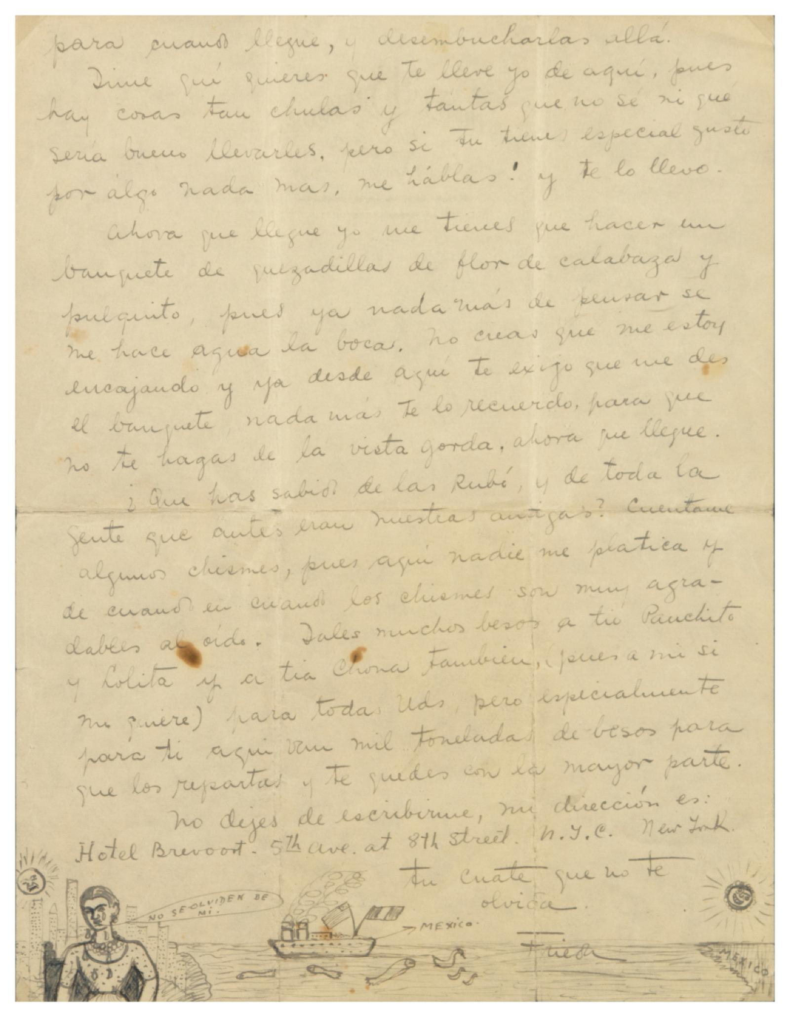 Carta a Isabel Campos, del Archivo Raquel Tibol