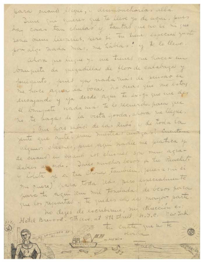 Carta a Isabel Campos, del Archivo Raquel Tibol