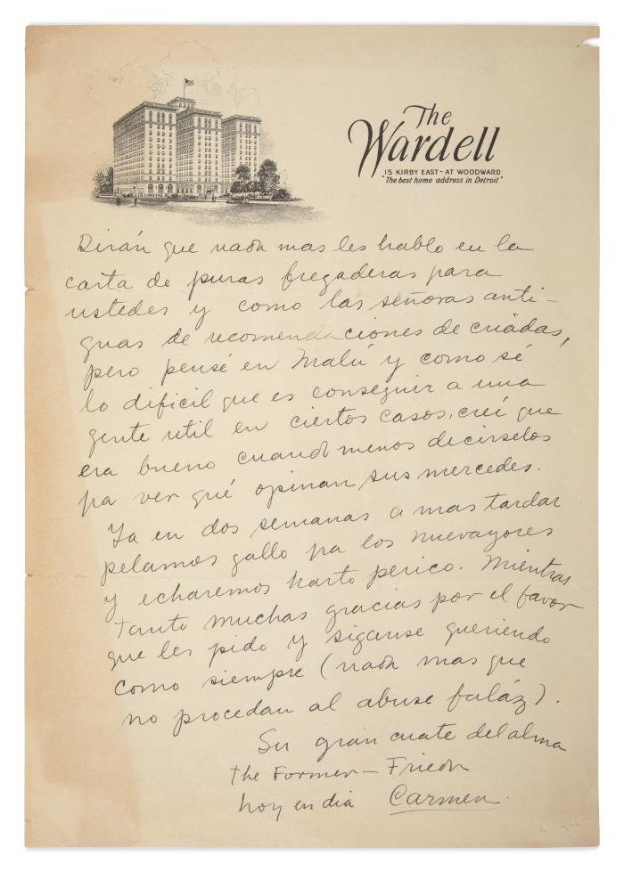 Carta escrita a mano
