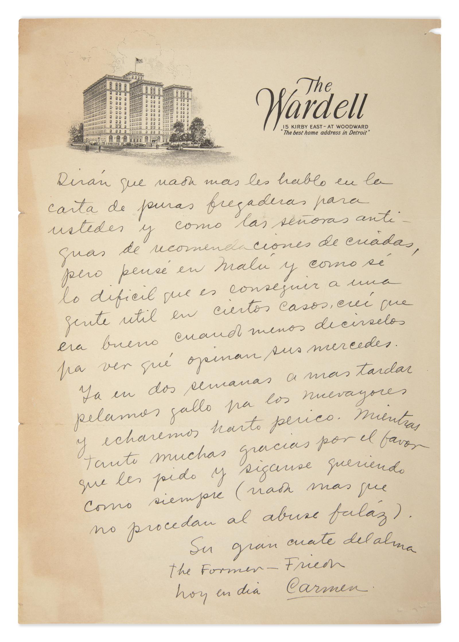 Carta escrita a mano